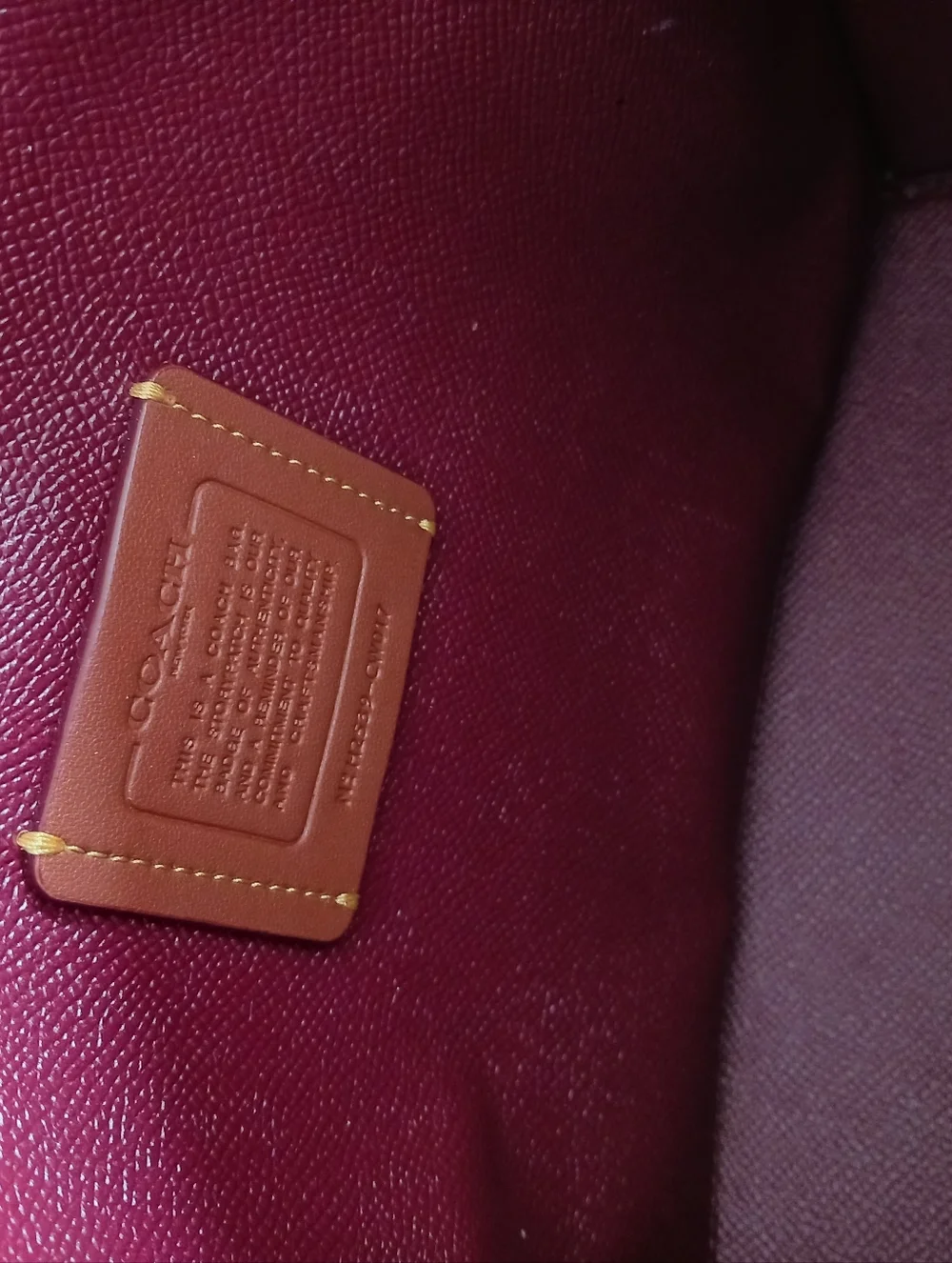 Coach Mollie Crocodile Embossed Red Wine Tote Bag, Crossbody Bag - Picture 13 of 13